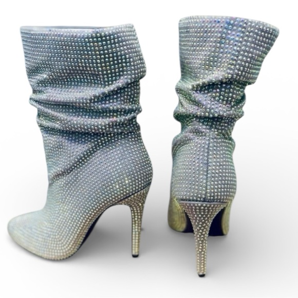 Nine West Stiletto Boots Women's Rhinestone Boots High Heeled Size 7.5 BRAND-NEW - Picture 3 of 11
